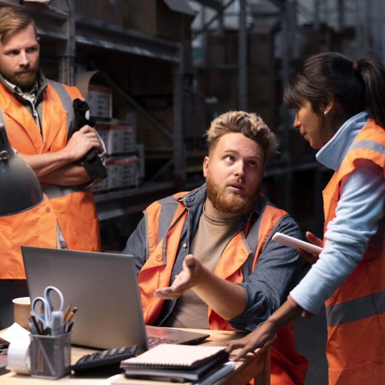 Équipe de maintenance discutant des rôles utilisateurs et des droits d’accès dans un logiciel de GMAO